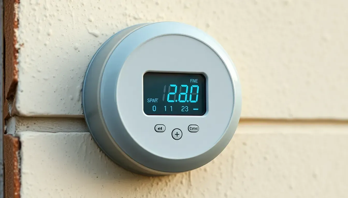 Smart electricity meter on a UK home wall showing solar export readings